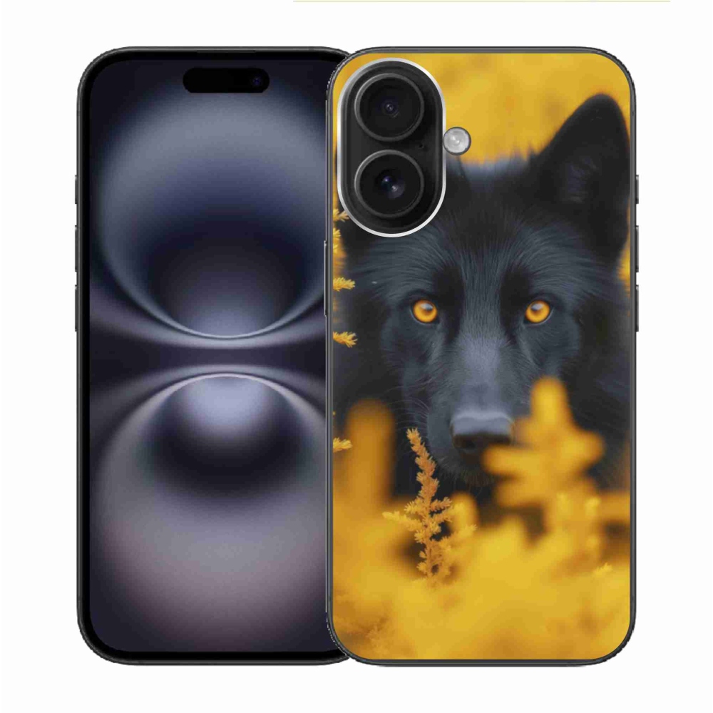 Zselés borítás mmCase iPhone 16-hoz - fekete farkas 2