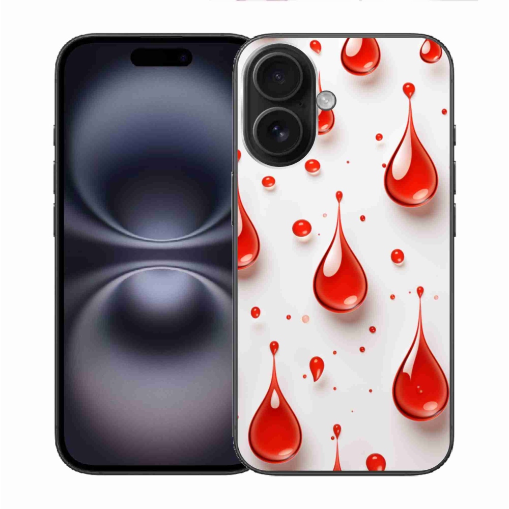 Gél borítás mmCase iPhone 16 készülékhez - piros cseppek
