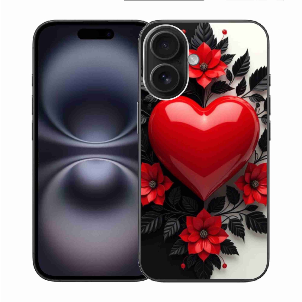 Gél borítás mmCase iPhone 16 készülékhez - piros szív