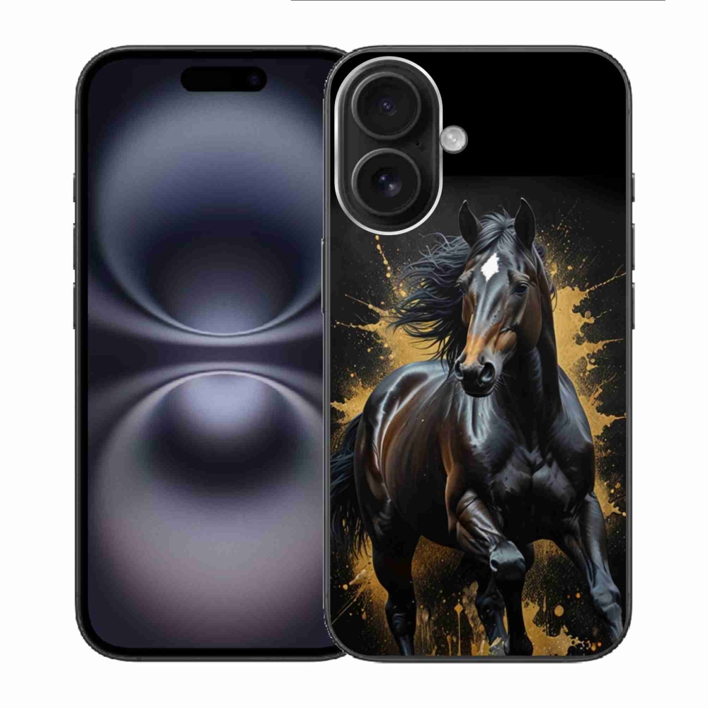 mmCase gél tok az iPhone 16-hoz – elegáns fekete csikó