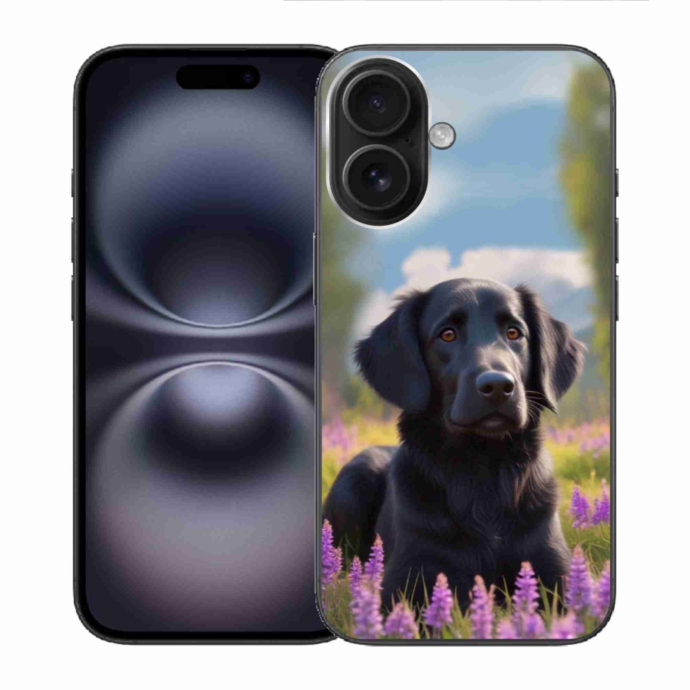 mmCase gél tok az iPhone 16-hoz – elegáns fekete retriever
