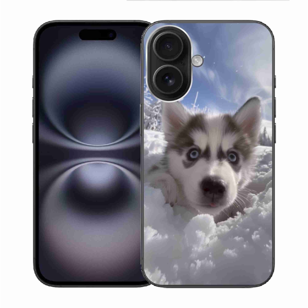 Gél borítás mmCase iPhone 16 készülékhez - husky a hóban