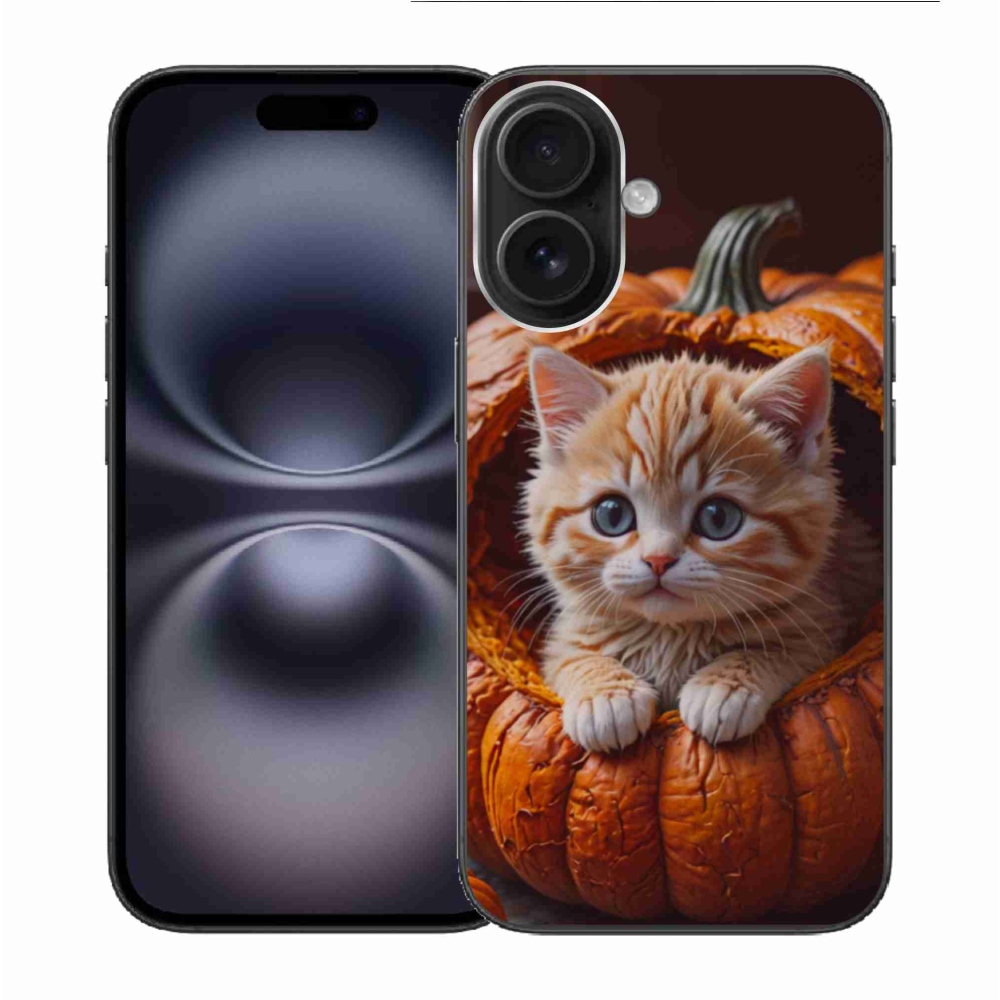 Gél borítás mmCase iPhone 16 készülékhez - cica és tök 2