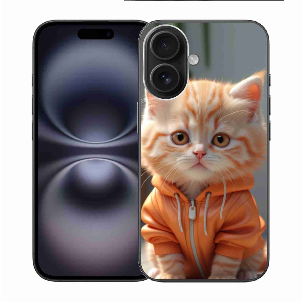 Gél borítás mmCase iPhone 16-hoz - cica melegítőben