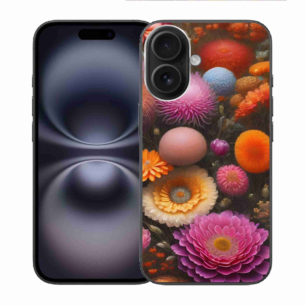 Gél borító mmCase iPhone 16 készülékhez - virágos kompozíció