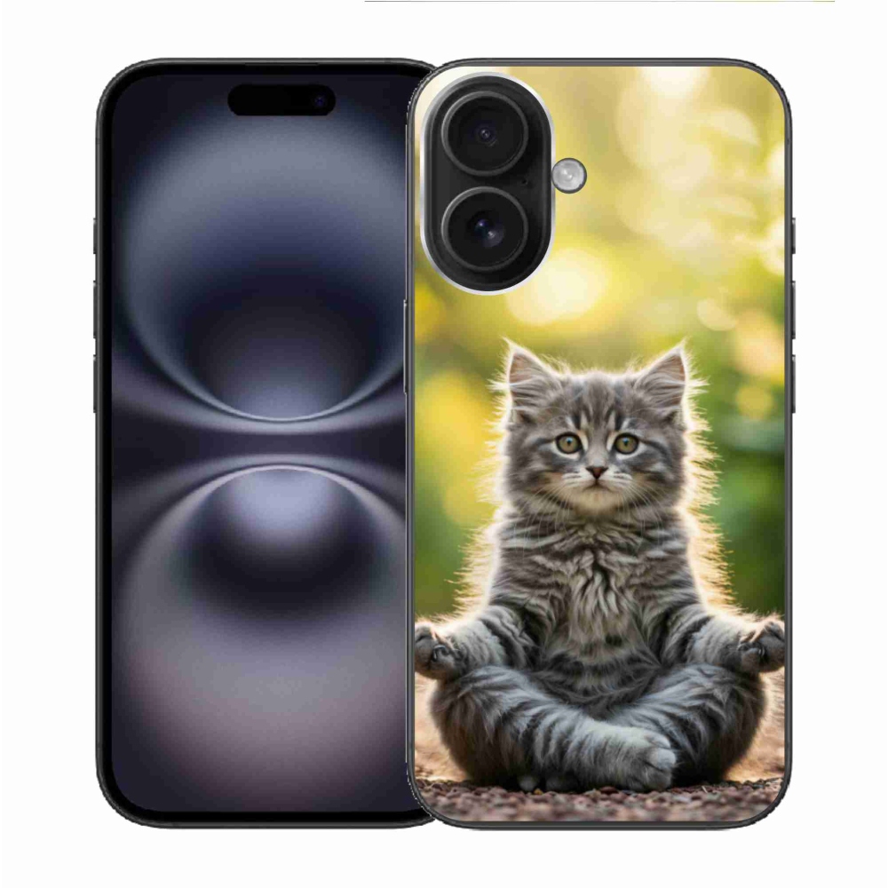 Gél borítás mmCase iPhone 16 készülékhez - meditáló cica