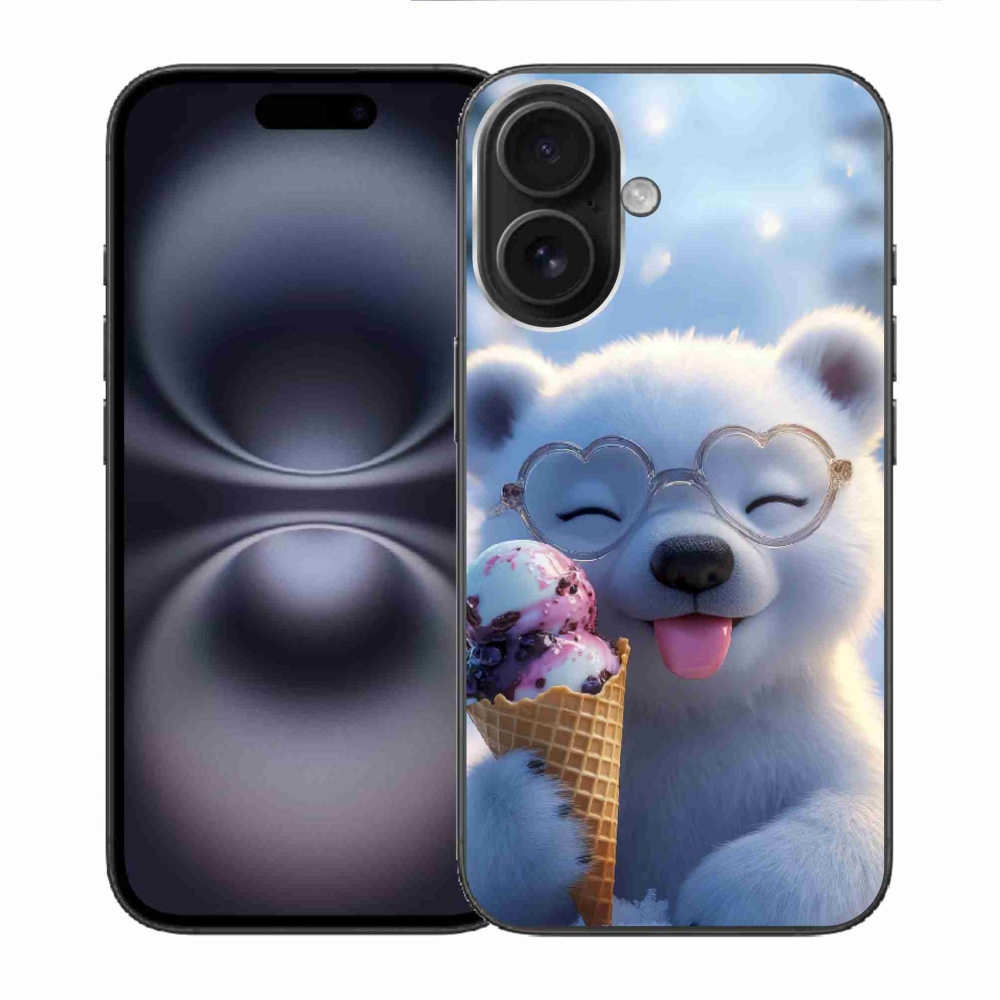 mmCase gél tok az iPhone 16-hoz – mackó fagylalttal