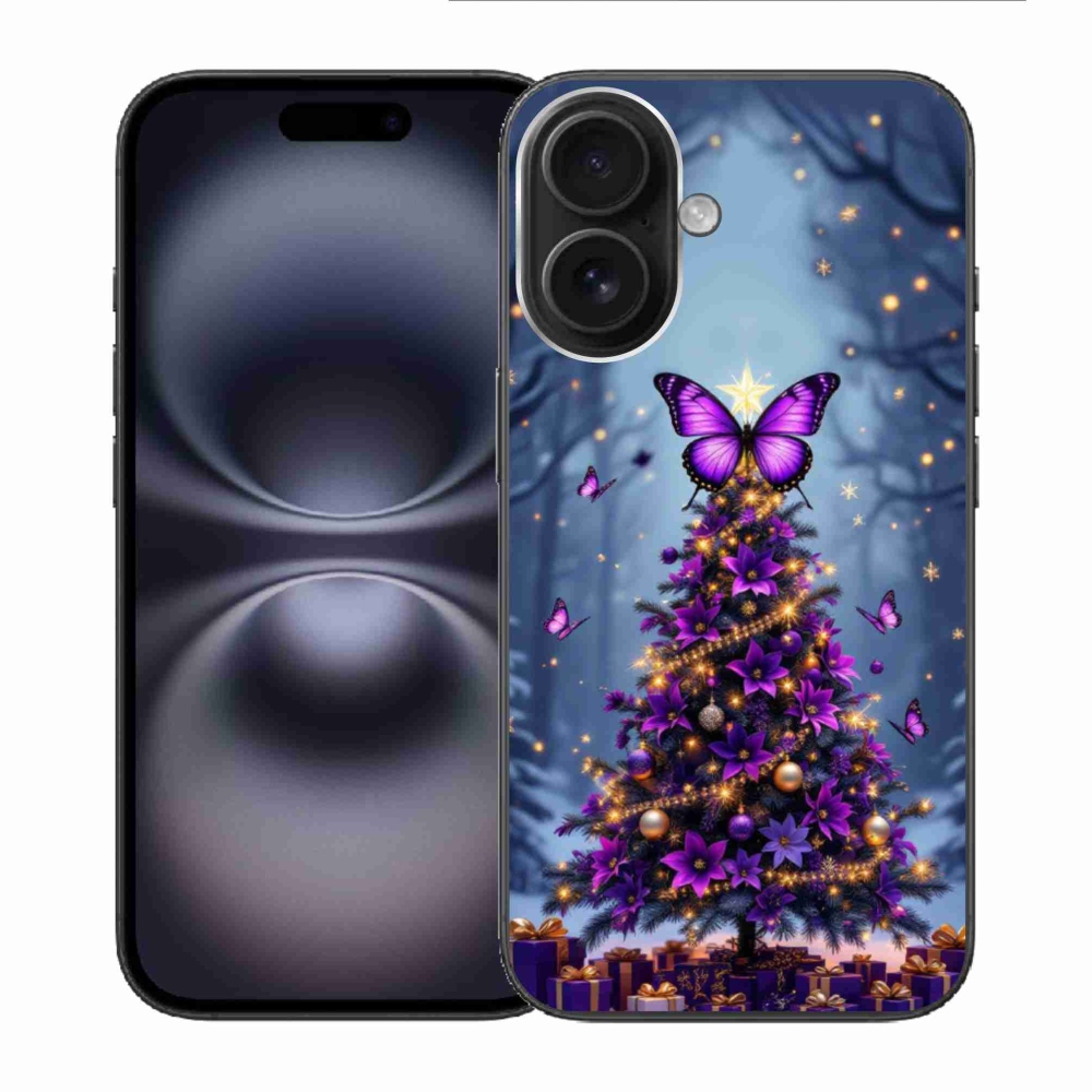 mmCase gél tok az iPhone 16-hoz – pillangós karácsonyfa