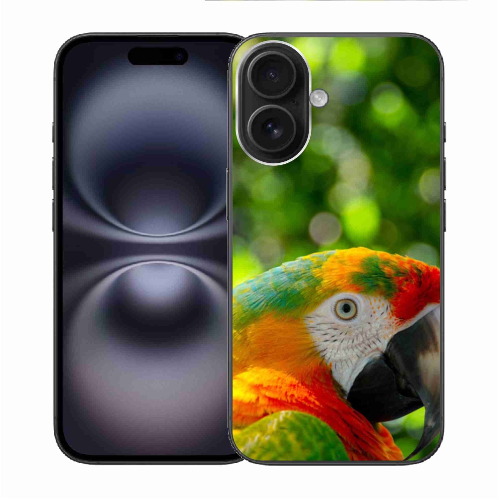 Zselés borítás mmCase iPhone 16 készülékhez - papagáj ara 3