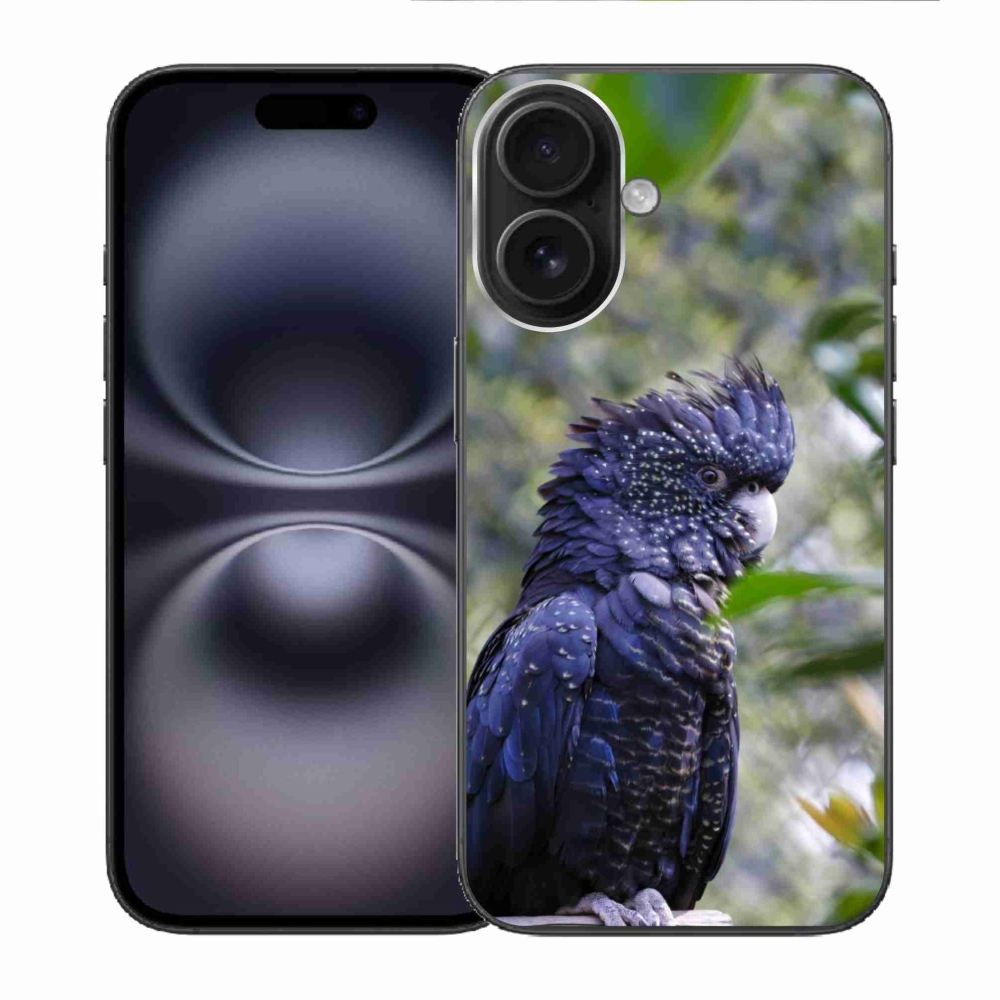 mmCase gél tok az iPhone 16-hoz – fekete kakadu papagáj