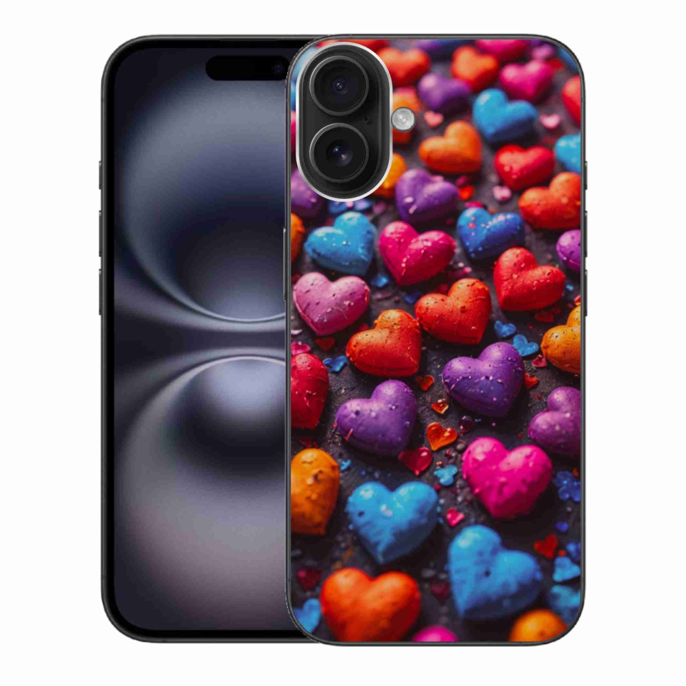 Zselés borítás mmCase iPhone 16 Plus készülékhez - színes szív