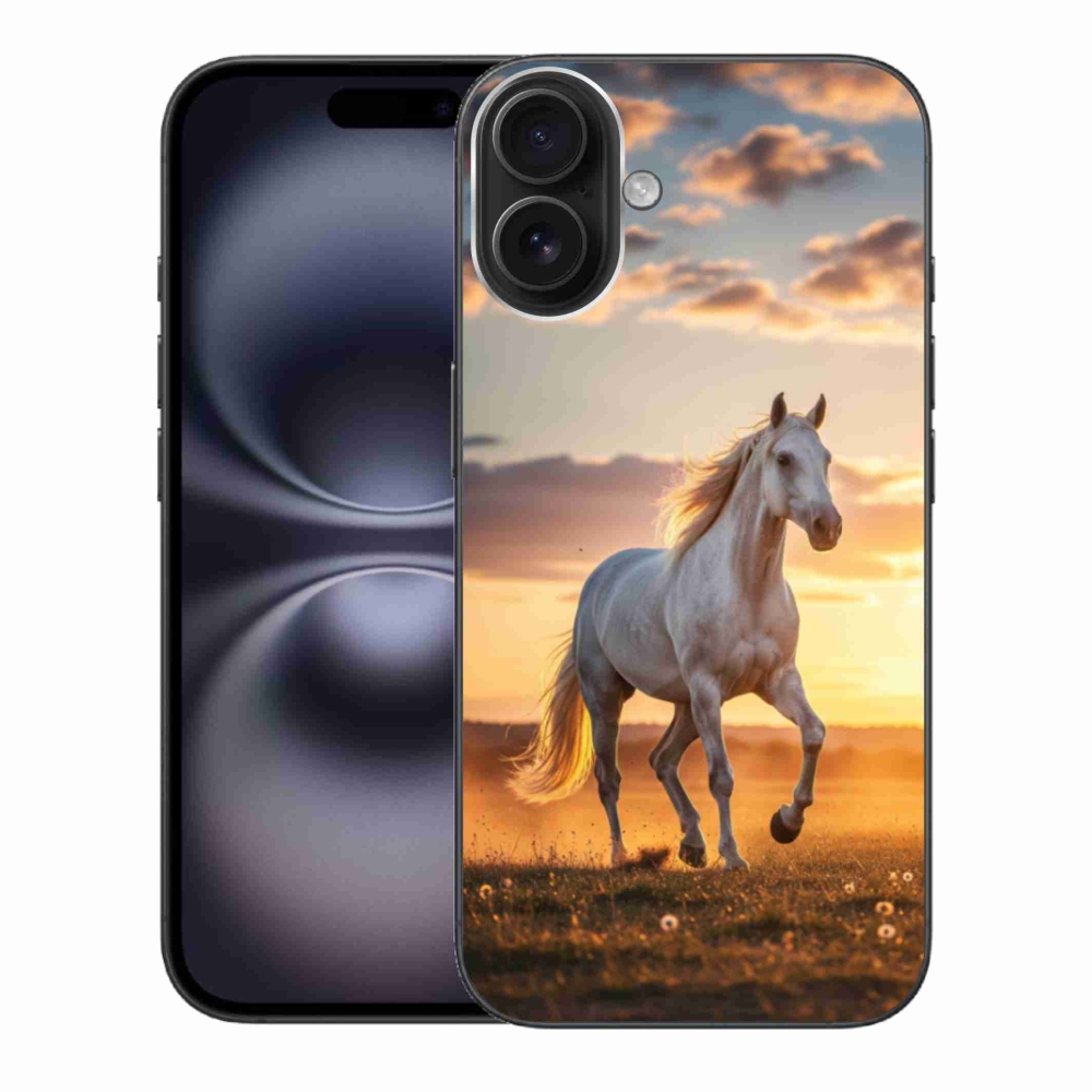 Gél borítás mmCase iPhone 16 Plus készülékhez - futó fehér ló 2