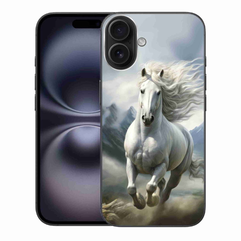 mmCase gél tok az iPhone 16 Plus-hoz – futó fehér ló 3