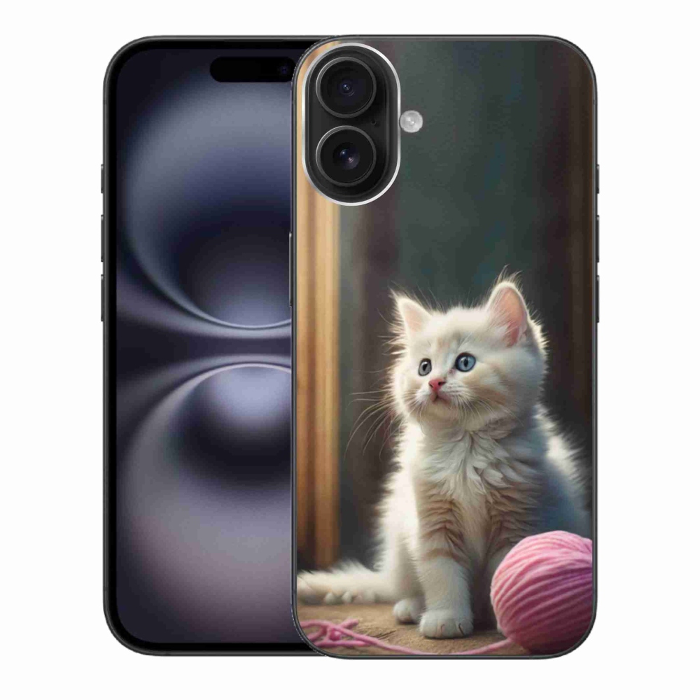 Zselés borítás mmCase iPhone 16 Plus készülékhez - fehér cica 2