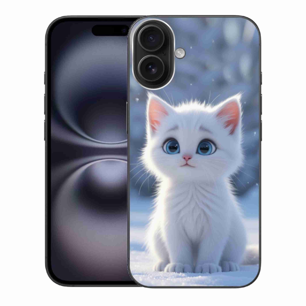 mmCase gél tok az iPhone 16 Plus-hoz – fehér cica 3
