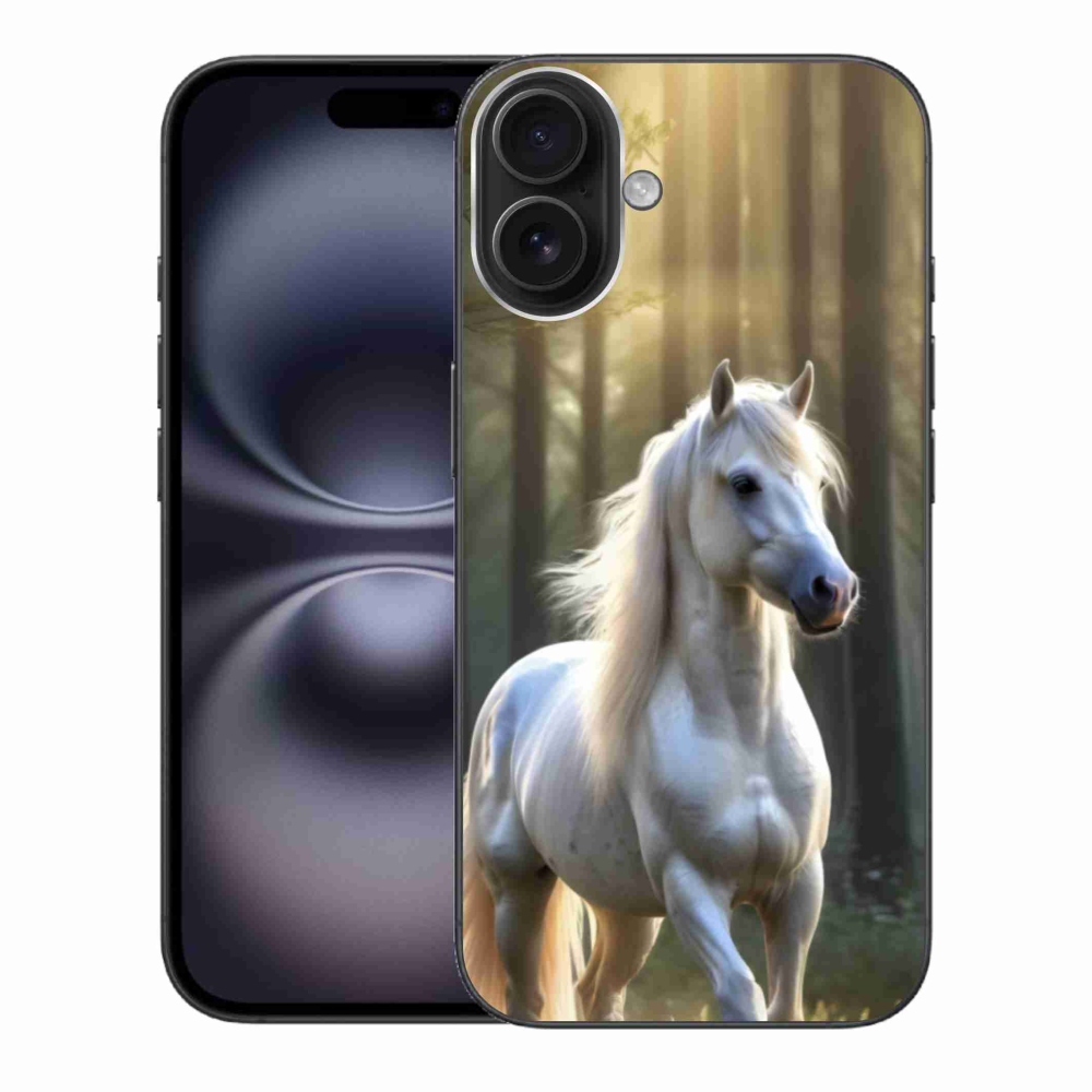 Zselés borítás mmCase iPhone 16 Plus készülékhez - fehér ló 3