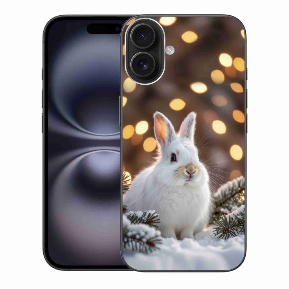 mmCase gél tok az iPhone 16 Plus-hoz – fehér nyúl