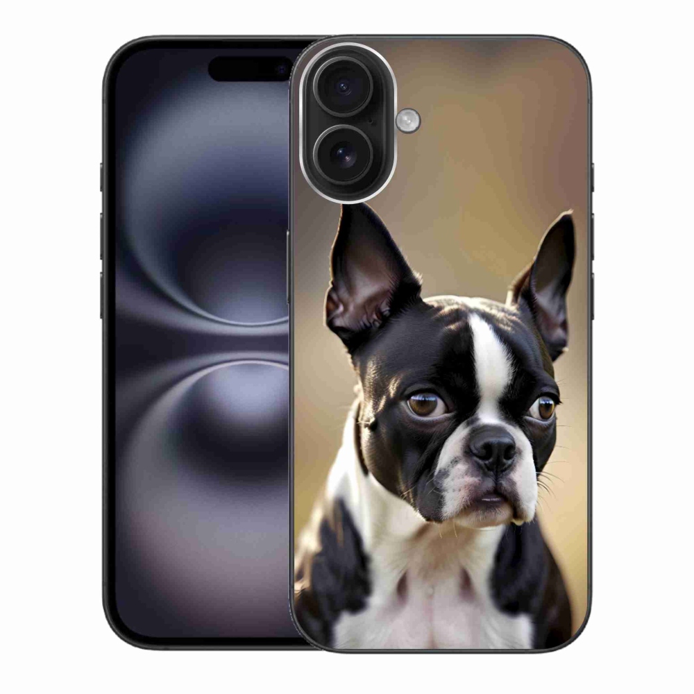 mmCase gél tok az iPhone 16 Plus-hoz – bostoni terrier