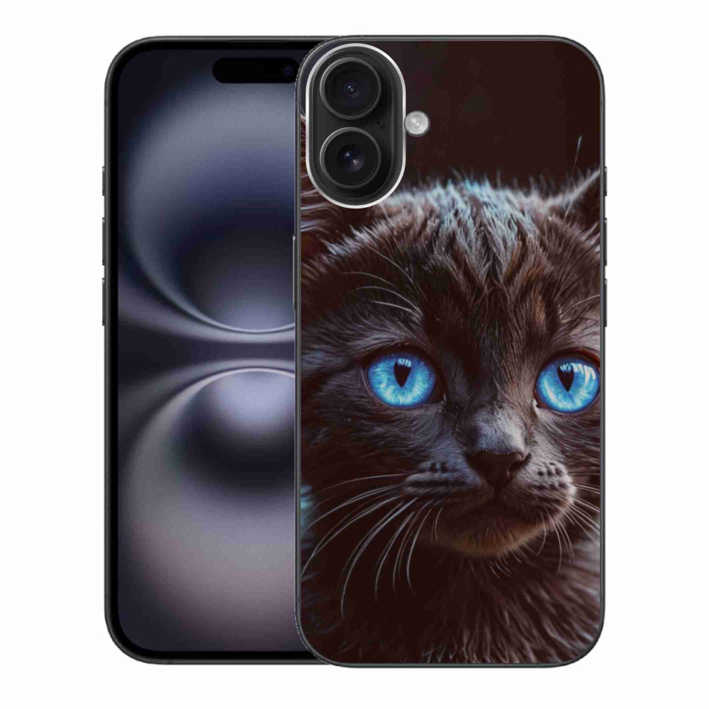 Zselés borítás mmCase iPhone 16 Plus készülékhez - fekete cica 2