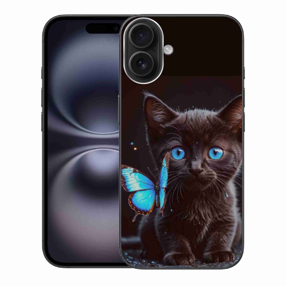Zselés borítás mmCase iPhone 16 Plus készülékhez - fekete cica 3