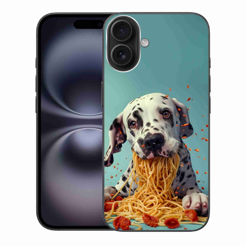 mmCase gél tok az iPhone 16 Plus-hoz – dalmát és spagetti