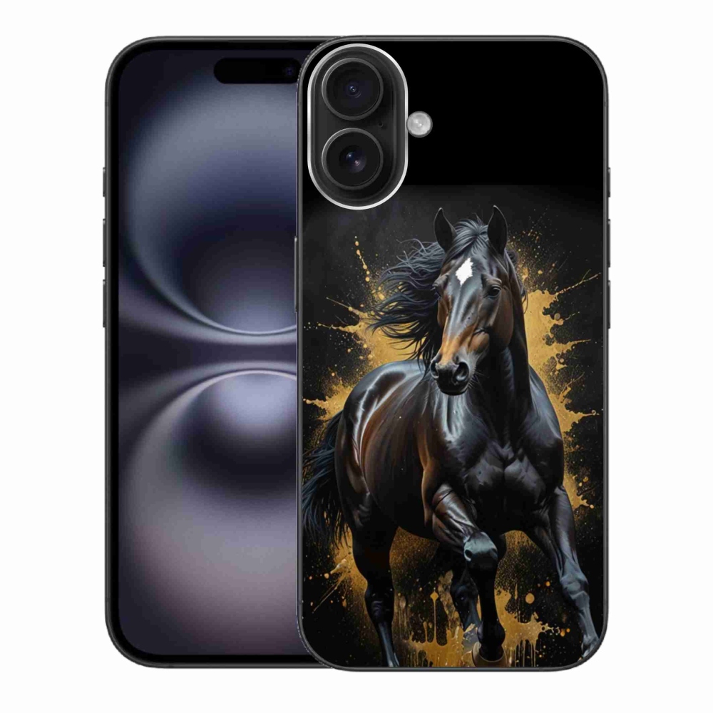 mmCase gél tok az iPhone 16 Plus-hoz – elegáns fekete csikó