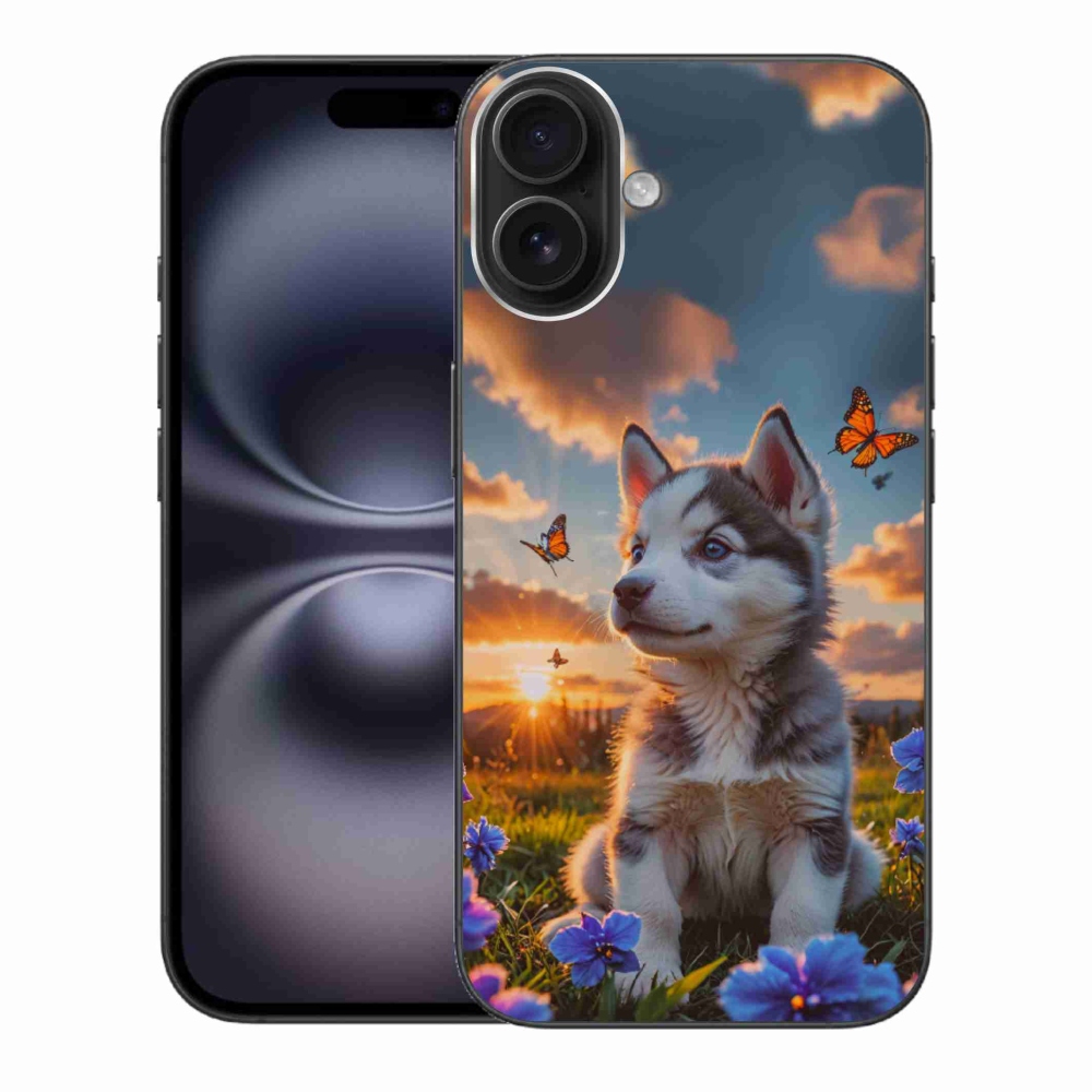 mmCase gél tok az iPhone 16 Plus-hoz – husky naplementekor