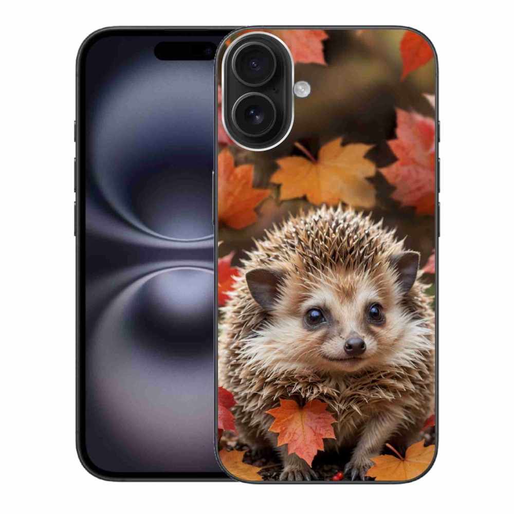 mmCase gél tok az iPhone 16 Plus-hoz – sündisznó a levelek között