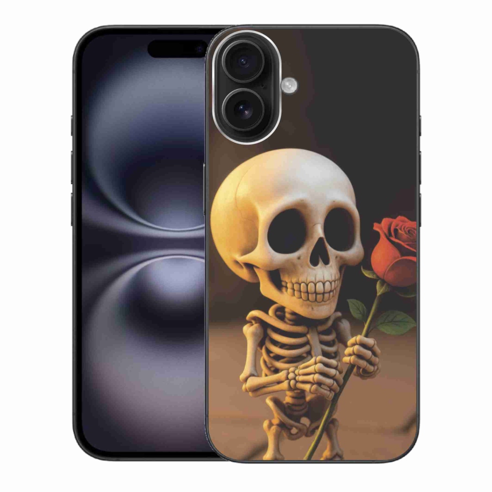 Gél borítás mmCase iPhone 16 Plus készülékhez - csontváz rózsával