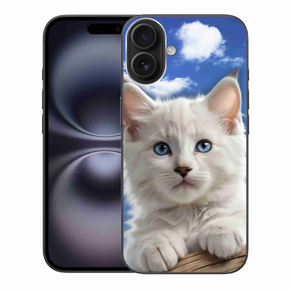 mmCase gél tok az iPhone 16 Plus-hoz – cica és felhők