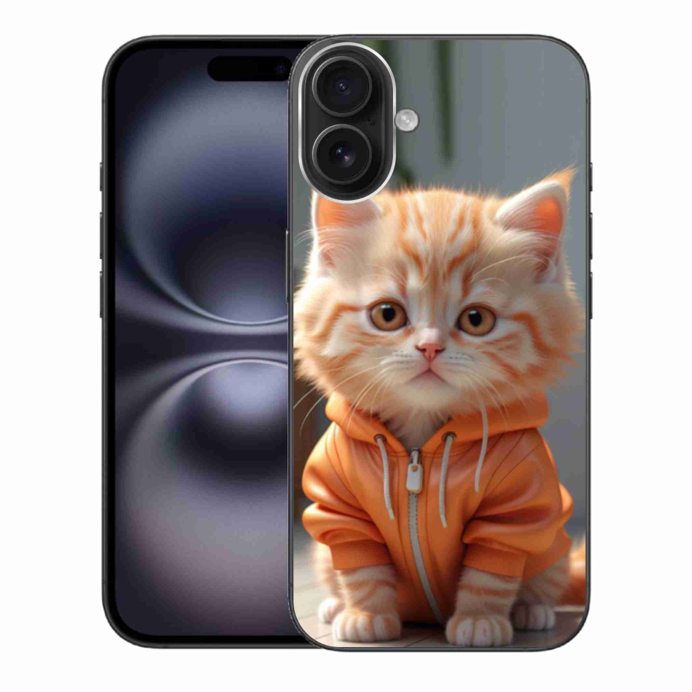 Zselés borítás mmCase iPhone 16 Plus készülékhez - cica melegítőben