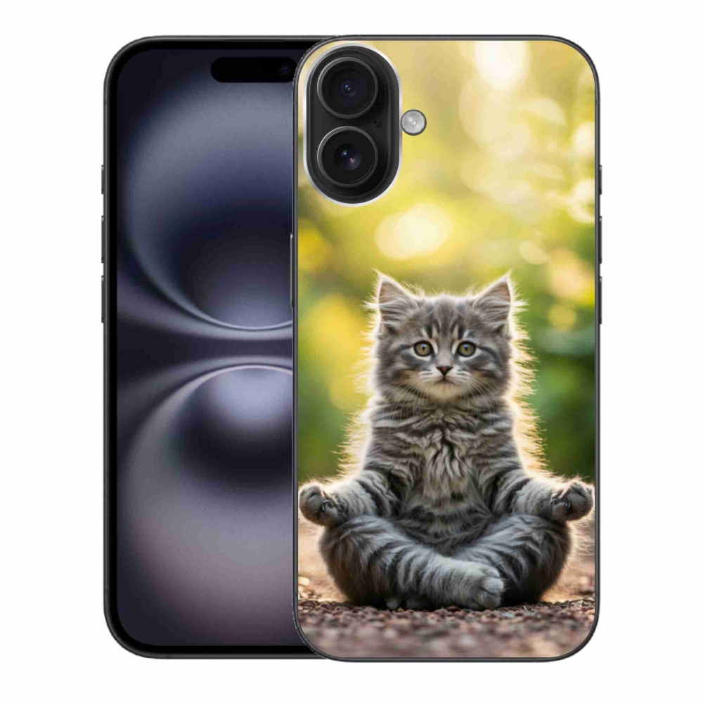 Gél borítás mmCase iPhone 16 Plus készülékhez - meditáló cica