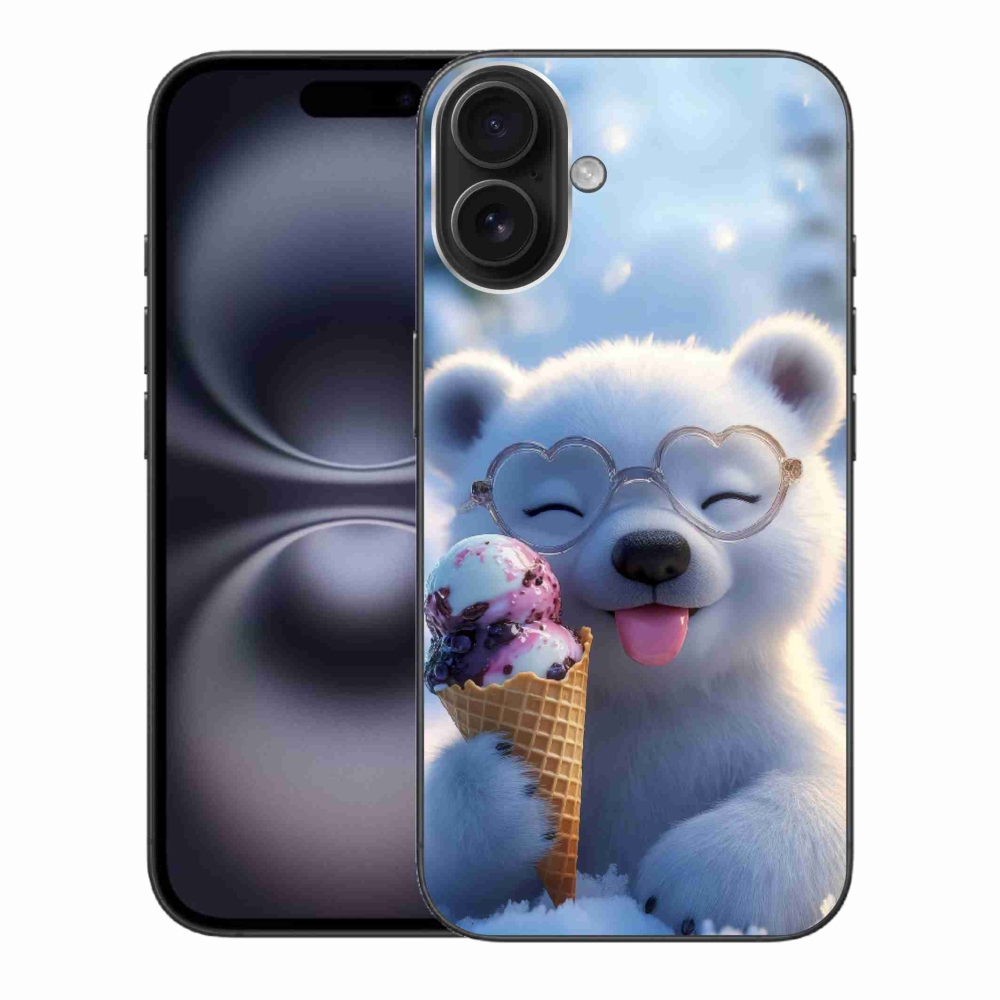 mmCase gél tok az iPhone 16 Plus-hoz – mackó fagylalttal