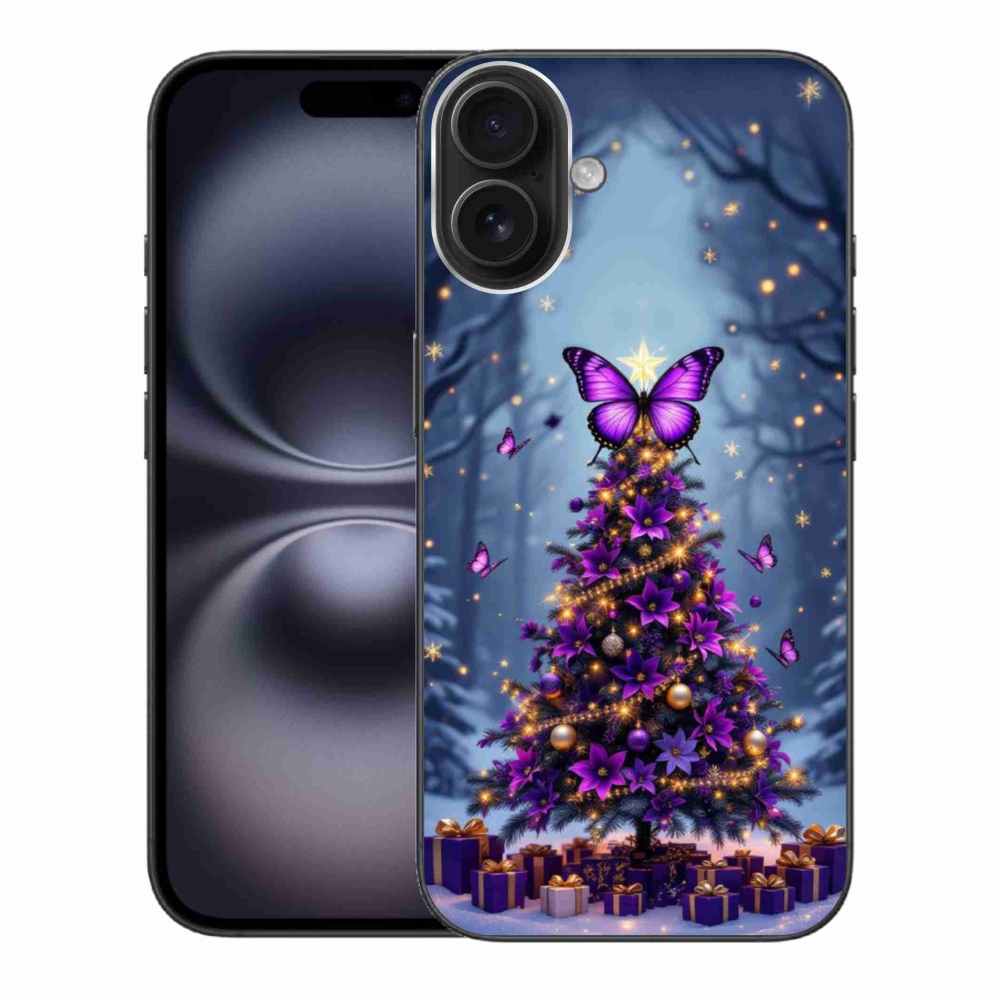 mmCase gél tok az iPhone 16 Plus-hoz – pillangós karácsonyfa