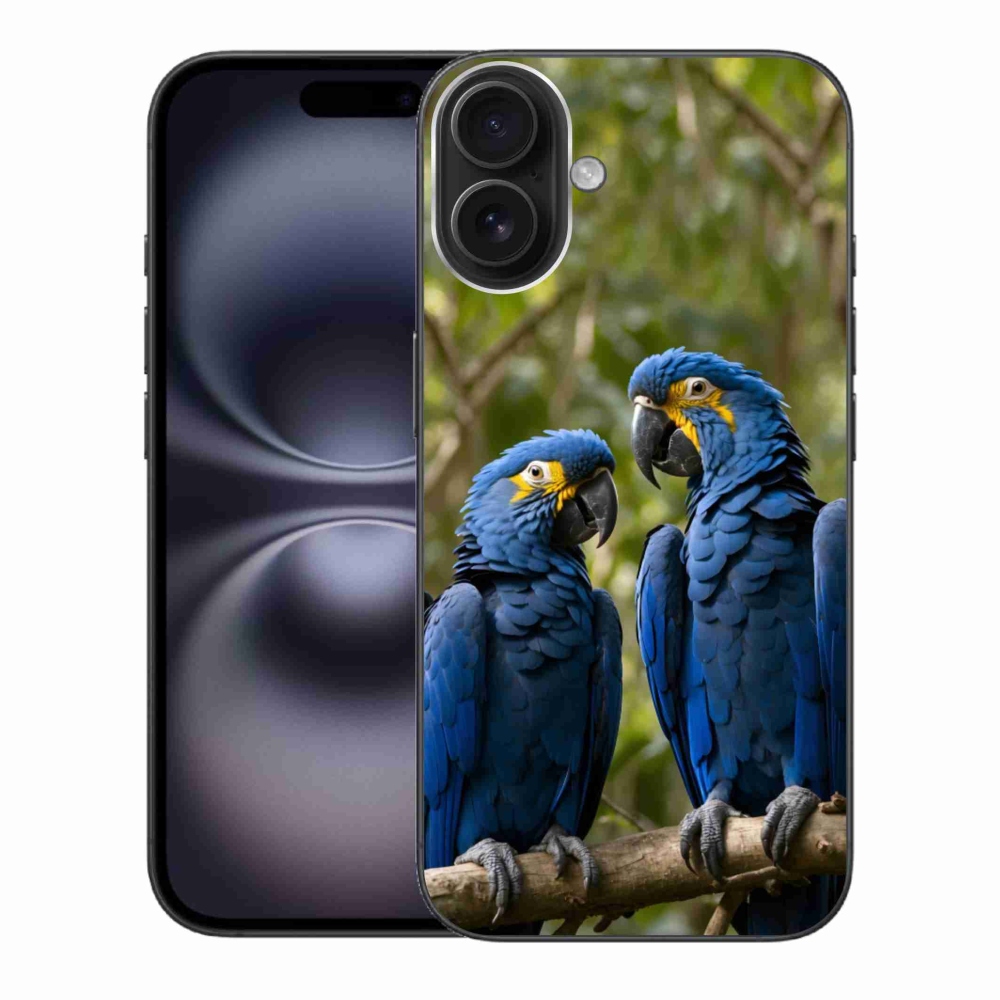 mmCase gél tok az iPhone 16 Plus-hoz – papagáj-duó