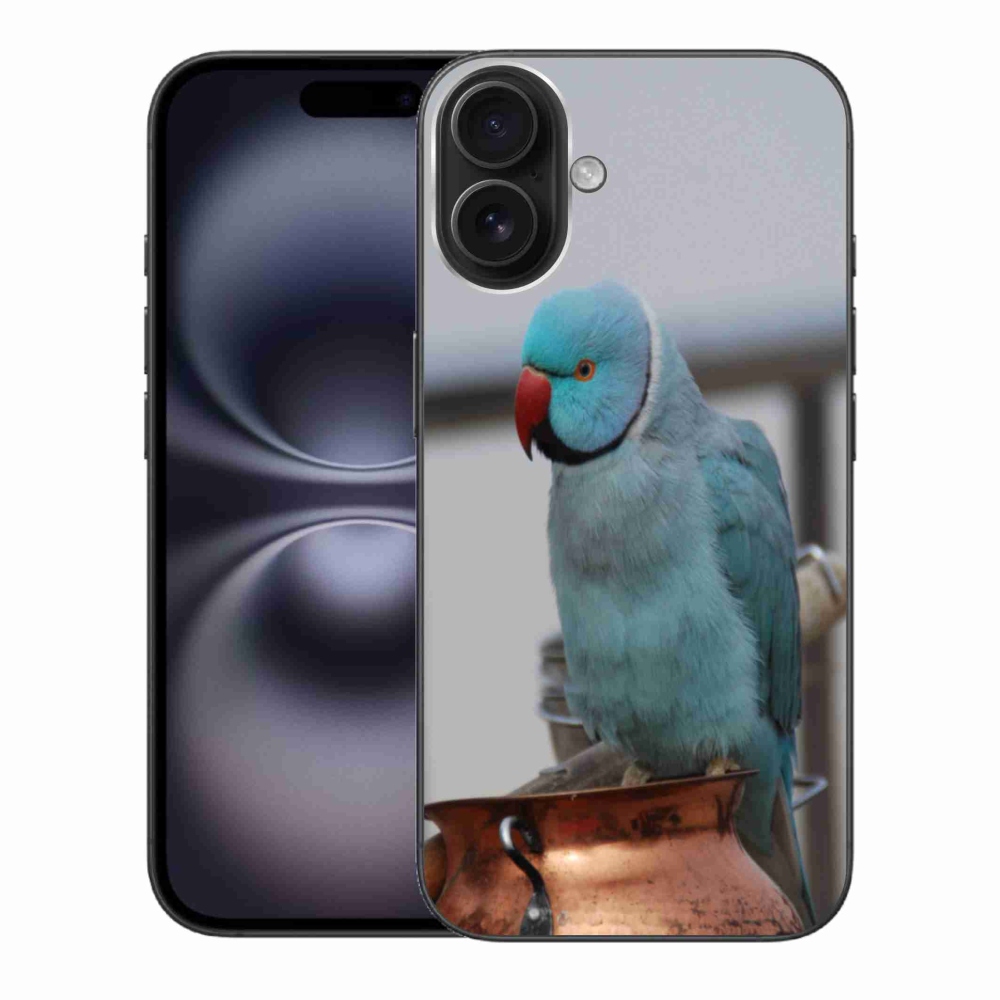 Zselés borítás mmCase iPhone 16 Plus készülékhez - papagáj alexander kék