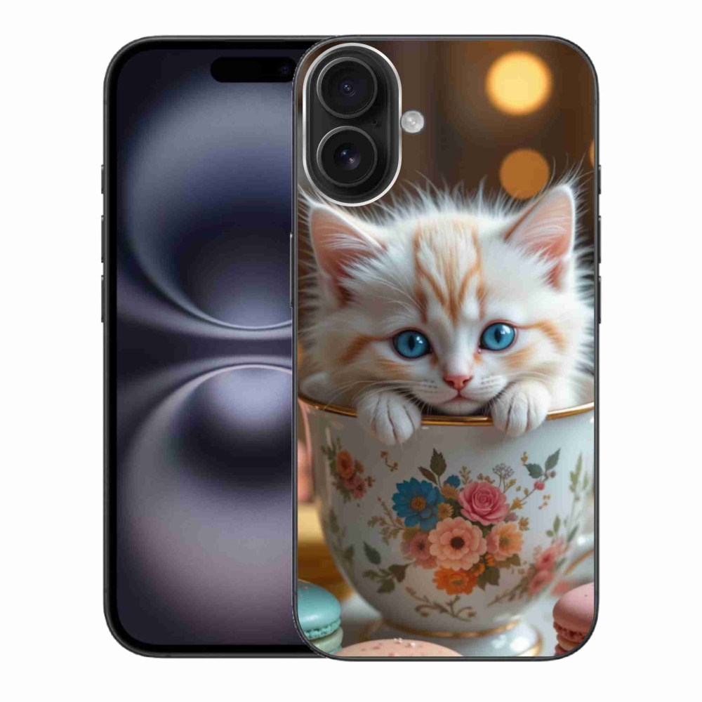 Gél borítás mmCase iPhone 16 Plus készülékhez - aranyos cica 6