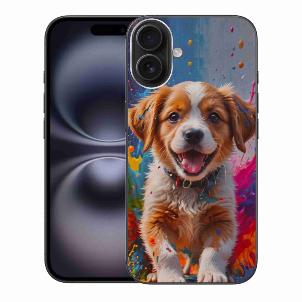 Gél borítás mmCase iPhone 16 Plus készülékhez - aranyos kiskutya 3