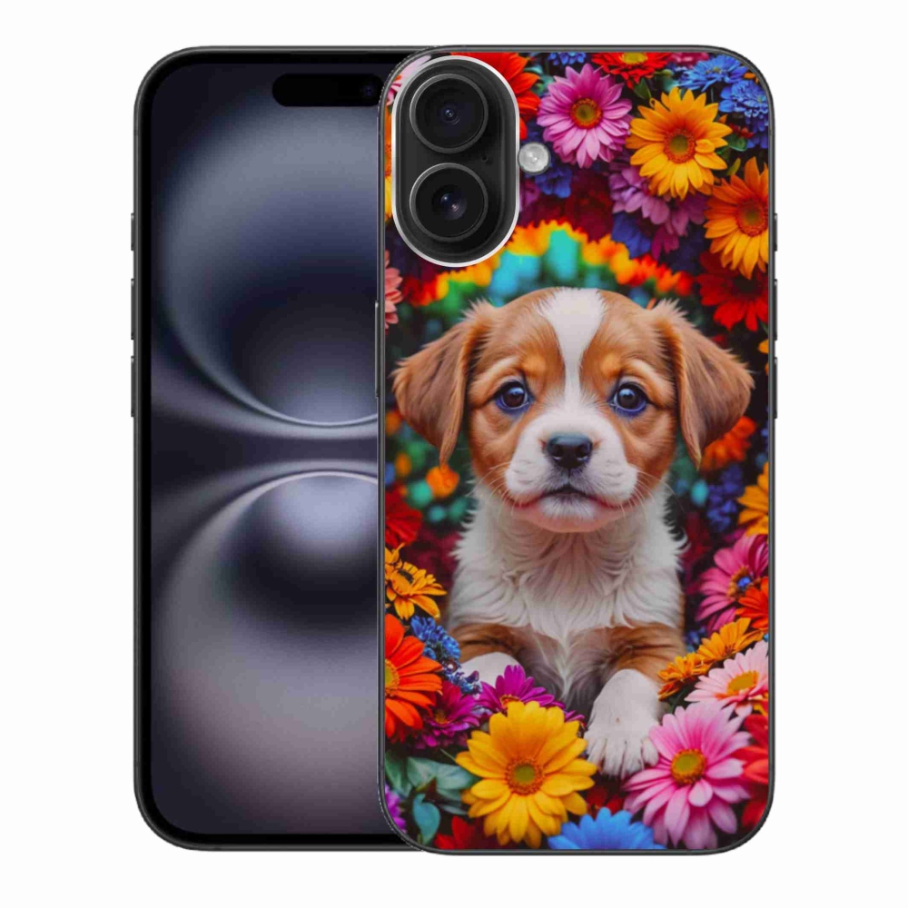 Zselés borítás mmCase iPhone 16 Plus készülékhez - aranyos kiskutya