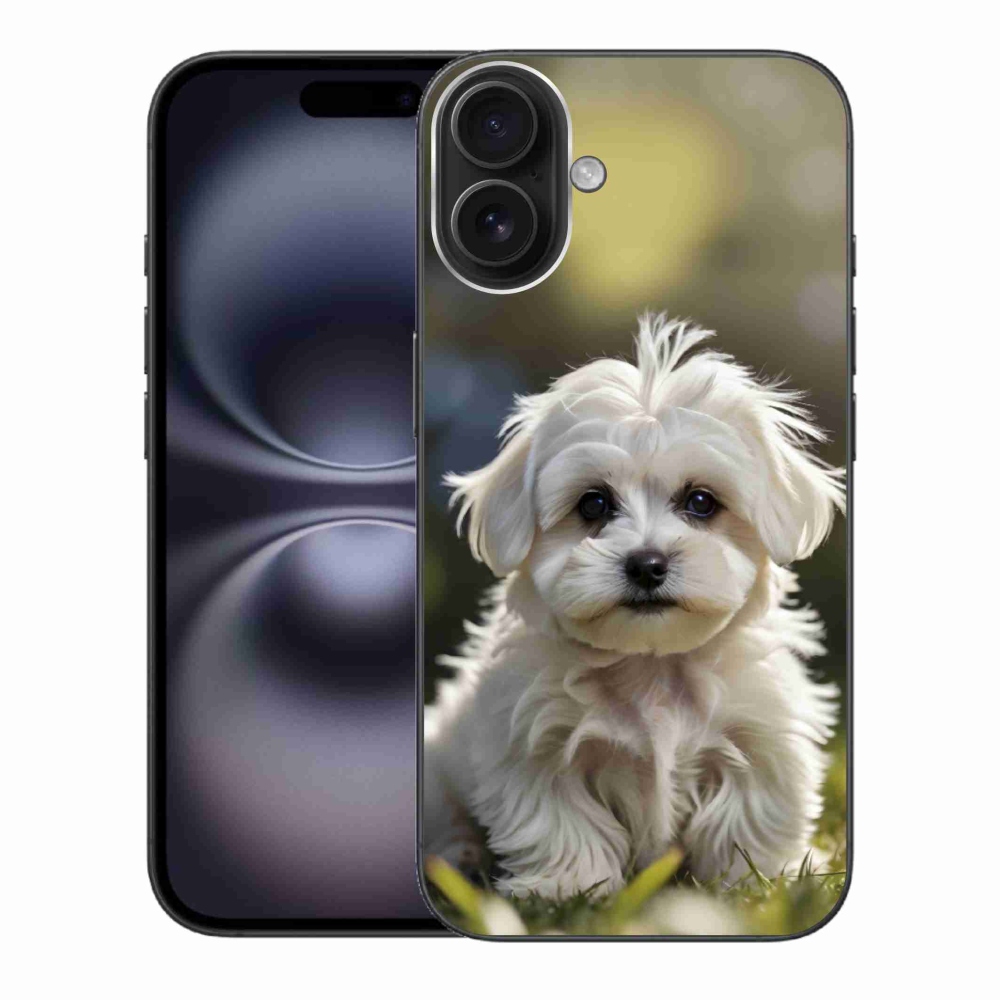 mmCase gél tok az iPhone 16 Plus-hoz – aranyos máltai kutyus