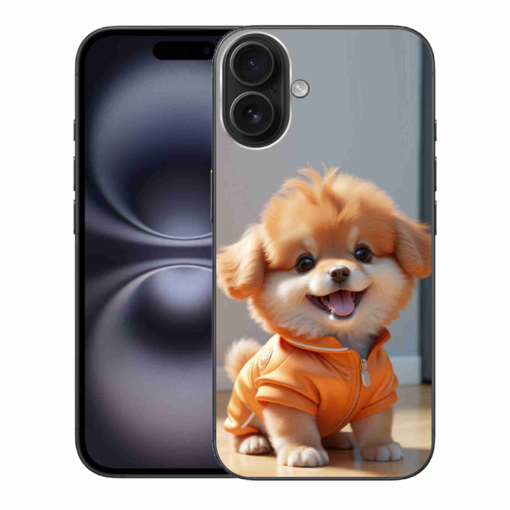 mmCase gél tok az iPhone 16 Plus-hoz – aranyos pomerániai pulóverben