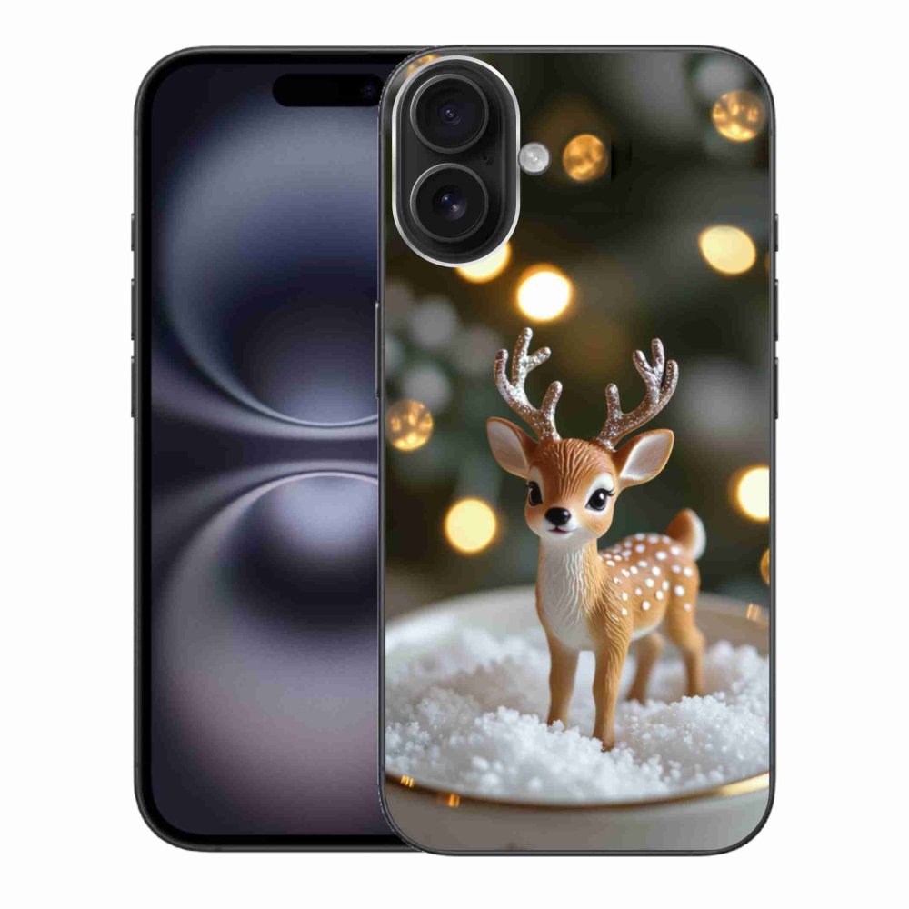 mmCase gél tok az iPhone 16 Plus-hoz – aranyos karácsonyi szarvas