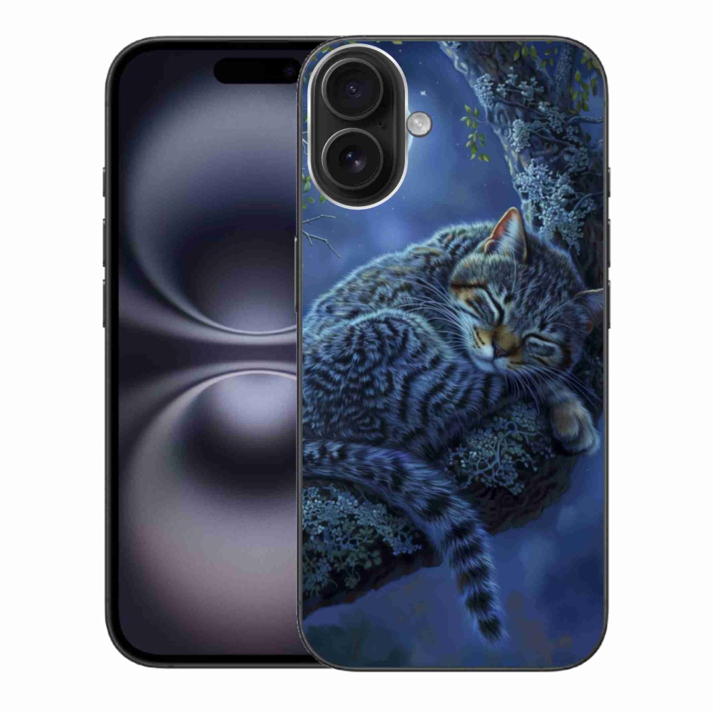 Zselés borítás mmCase iPhone 16 Plus készülékhez - alvó macska