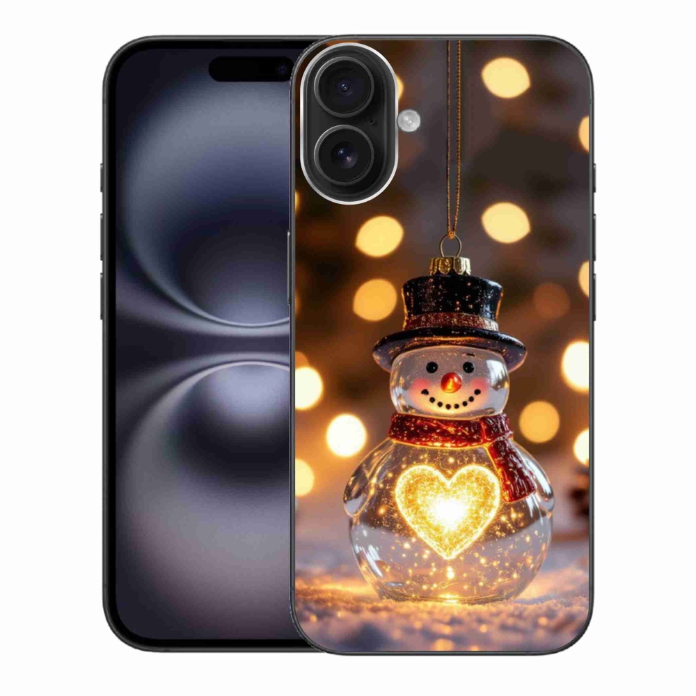 mmCase gél tok az iPhone 16 Plus-hoz – világító karácsonyi hóember
