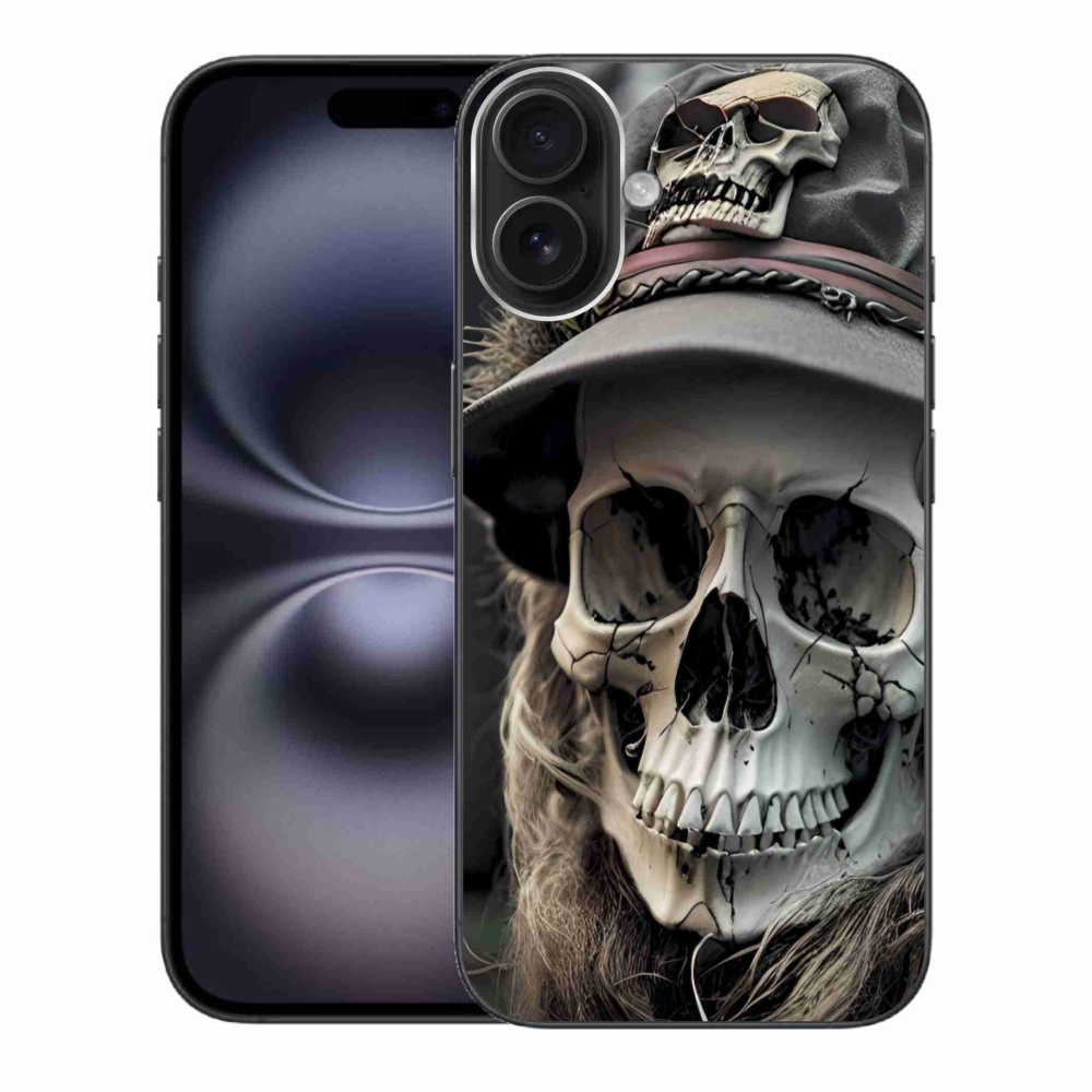 Zselés borítás mmCase iPhone 16 Plus készülékhez - sötét koponya