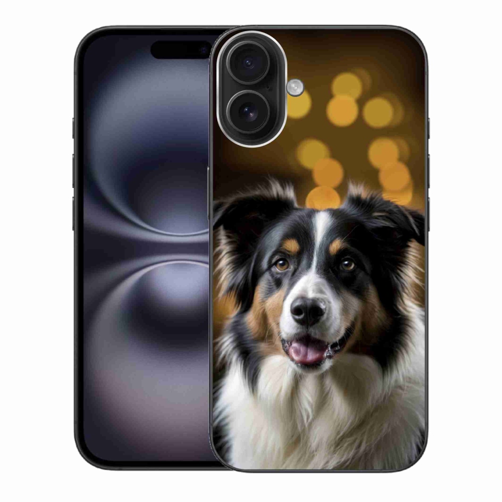 mmCase gél tok az iPhone 16 Plus-hoz – mosolygós ausztrál juhászkutya