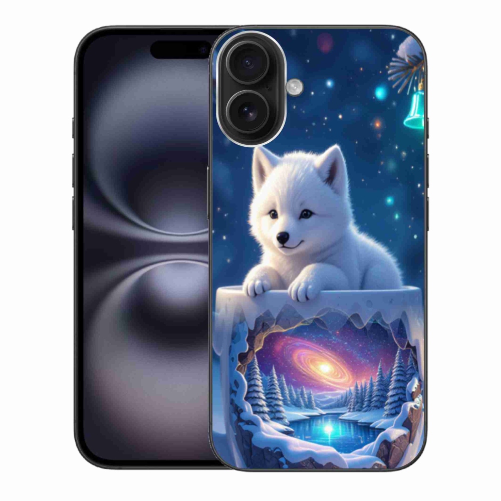 Gél borítás mmCase iPhone 16 Plus készülékhez - Karácsonyi kölyökkutyakölyök