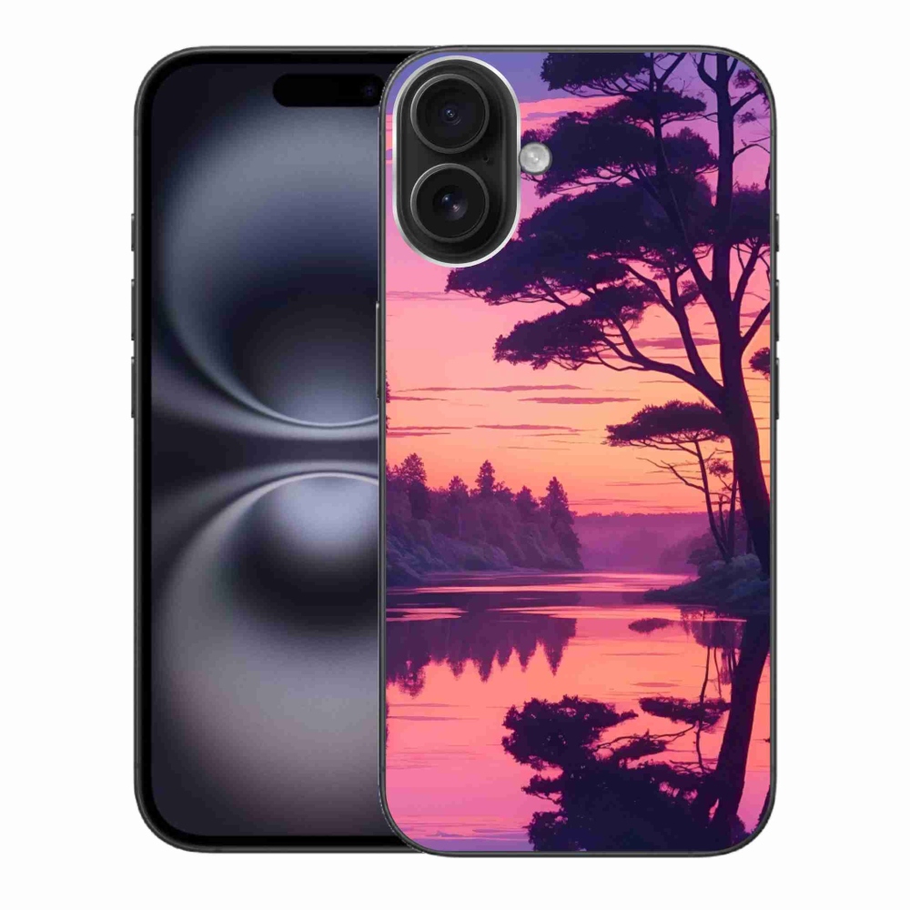 Gél borítás mmCase iPhone 16 Plus készülékhez - naplemente a tó felett