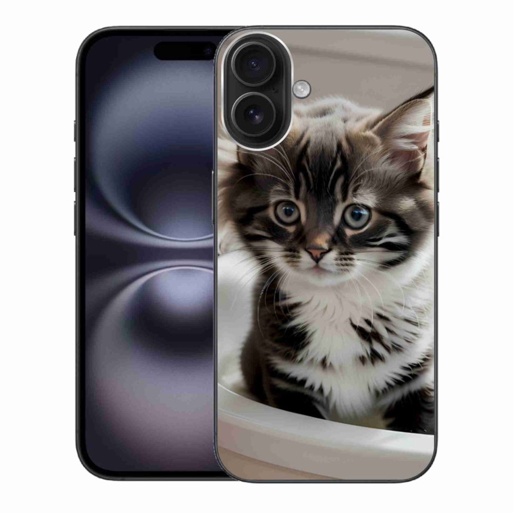 Zselés borítás mmCase iPhone 16 Plus készülékhez - kíváncsi cica