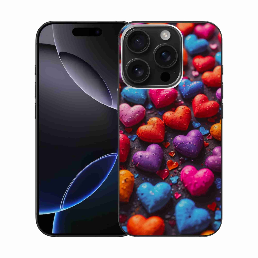 Zselés borítás mmCase iPhone 16 Pro készülékhez - színes szív